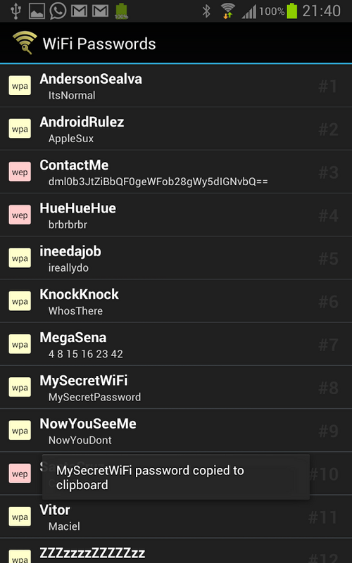 WiFi Passwords 1.11 APK feature