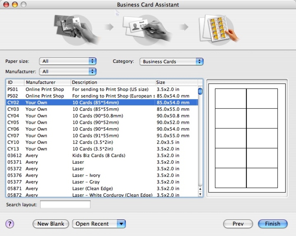 Business Card Composer 5.2.3 for Mac Screenshot 1