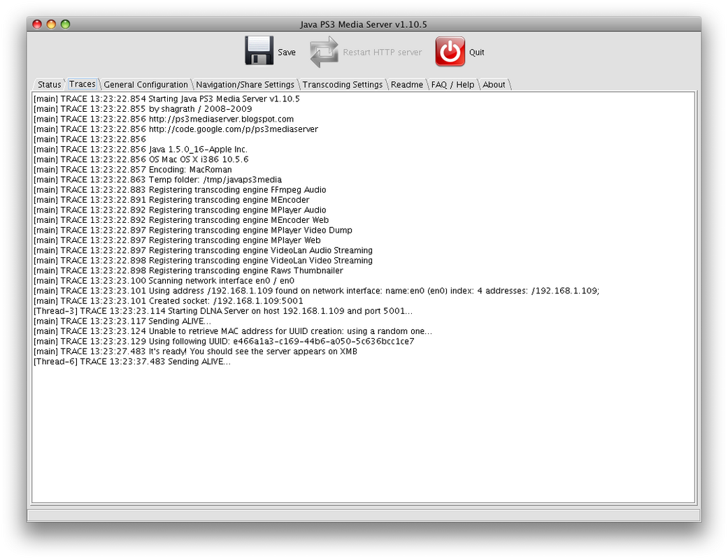 PS3 Media Server 1.10.51 for Mac Screenshot 1