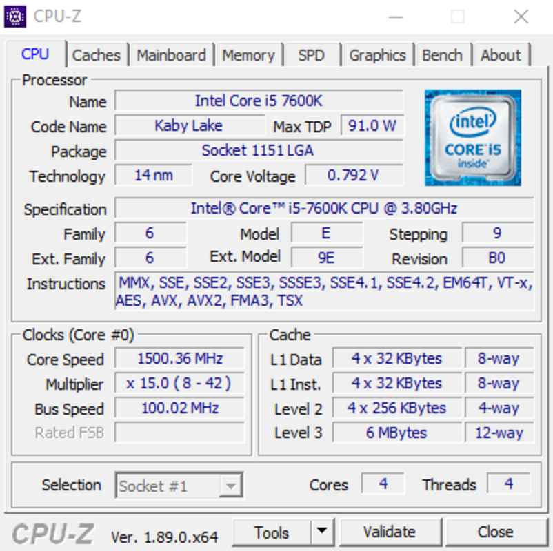 CPU-Z 2.08 for Windows Screenshot 1