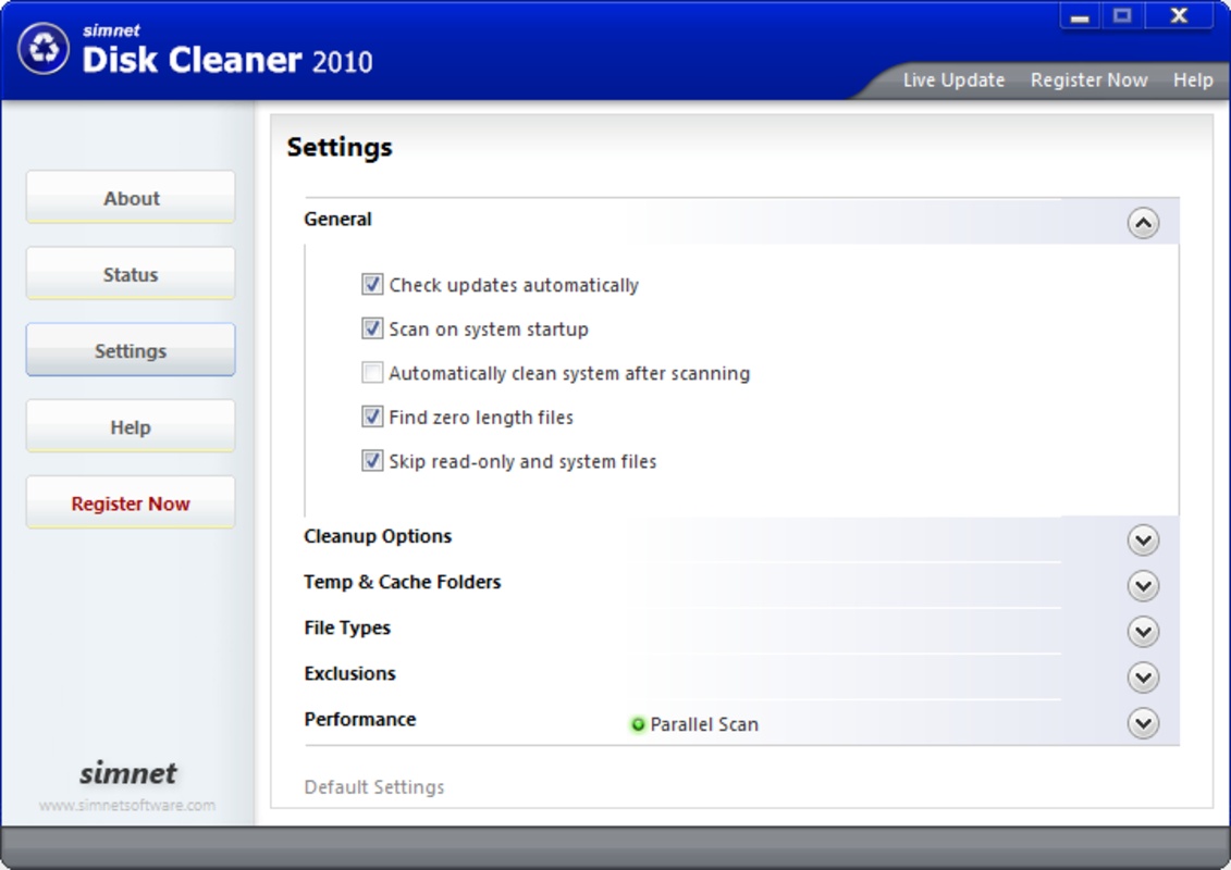 Disk Cleaner 3.1.1.4 feature