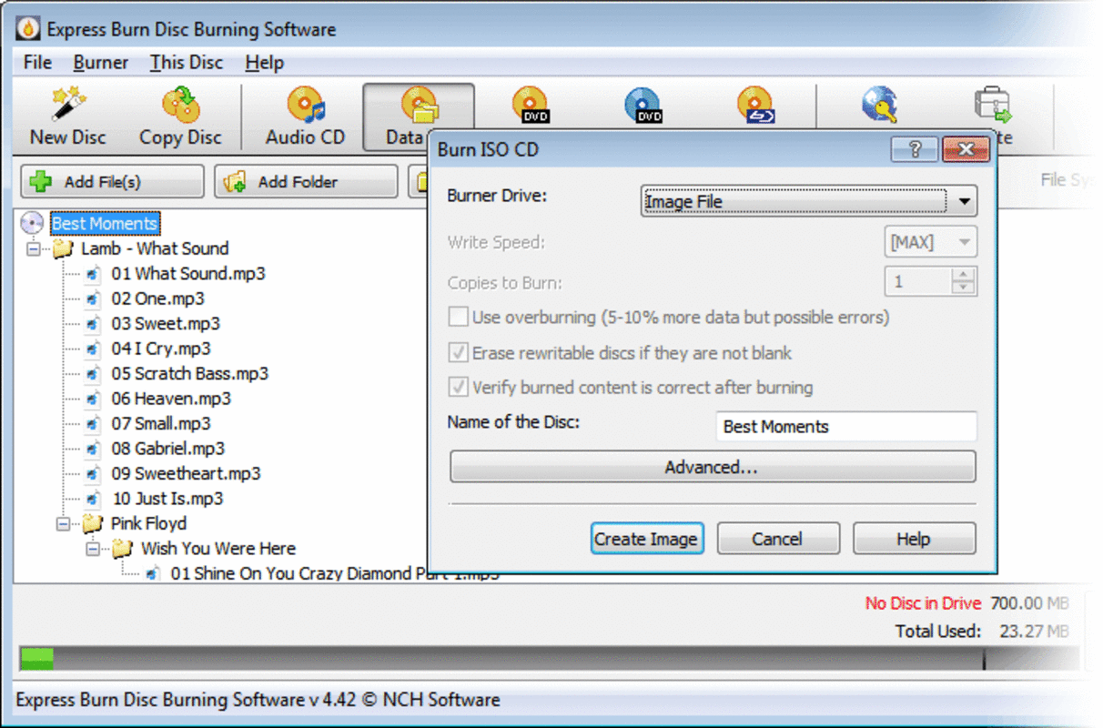 Express Burn CD and DVD Burner 12.00 for Windows Screenshot 1