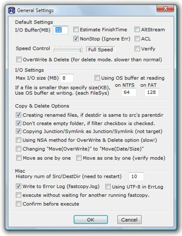FastCopy 5.4.1 for Windows Screenshot 1