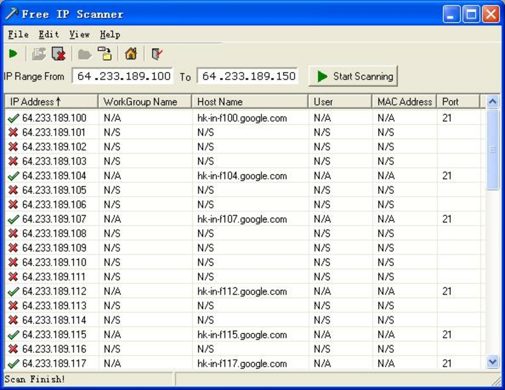 Free IP Scanner 3.3 for Windows Screenshot 1