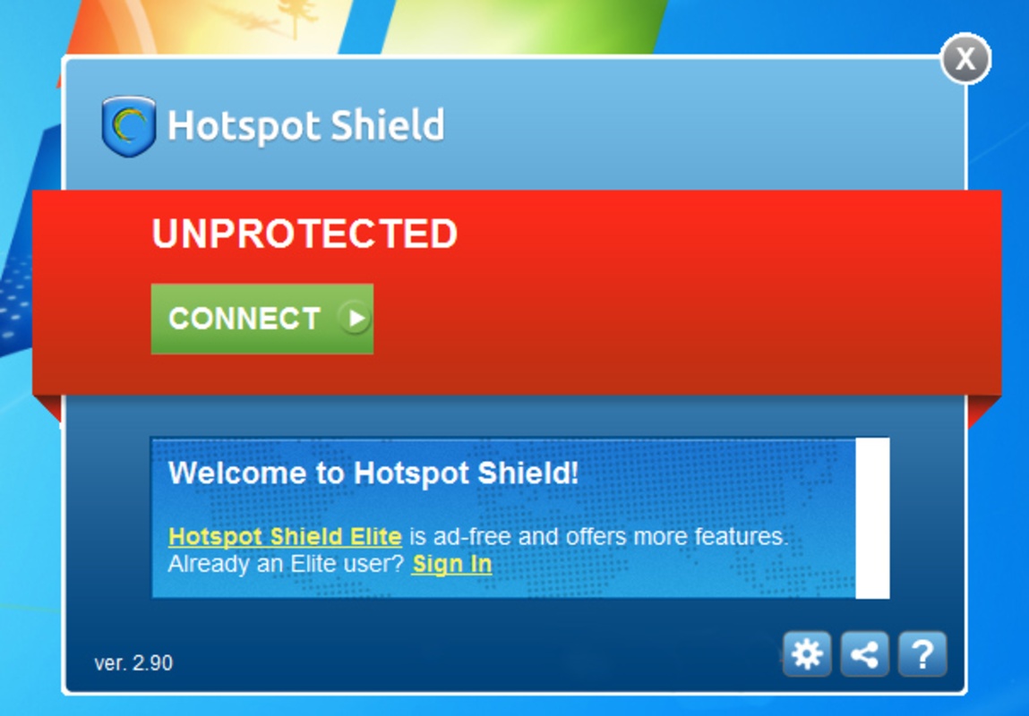 Hotspot Shield VPN 12.3.1 for Windows Screenshot 1