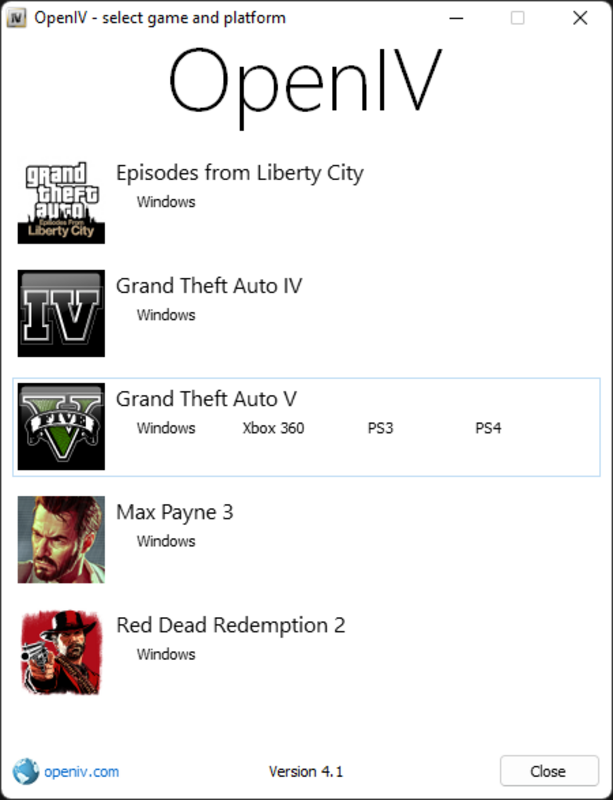 OpenIV 4.1 for Windows Screenshot 1