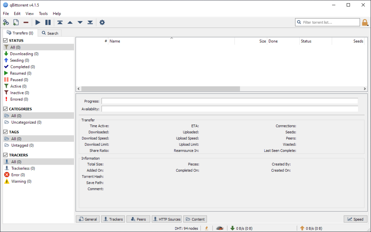 qBittorrent 4.5.5 for Windows Screenshot 1