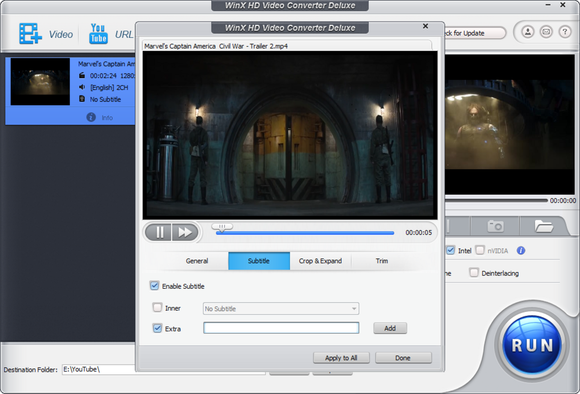 WinX HD Video Converter Deluxe 5.18.0 for Windows Screenshot 1
