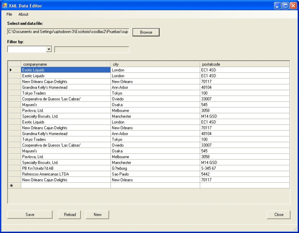 XML Data Editor 1.0 for Windows Screenshot 1