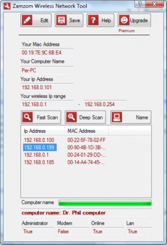 Zamzom Wireless Network Tool 1.0.0 for Windows Screenshot 1